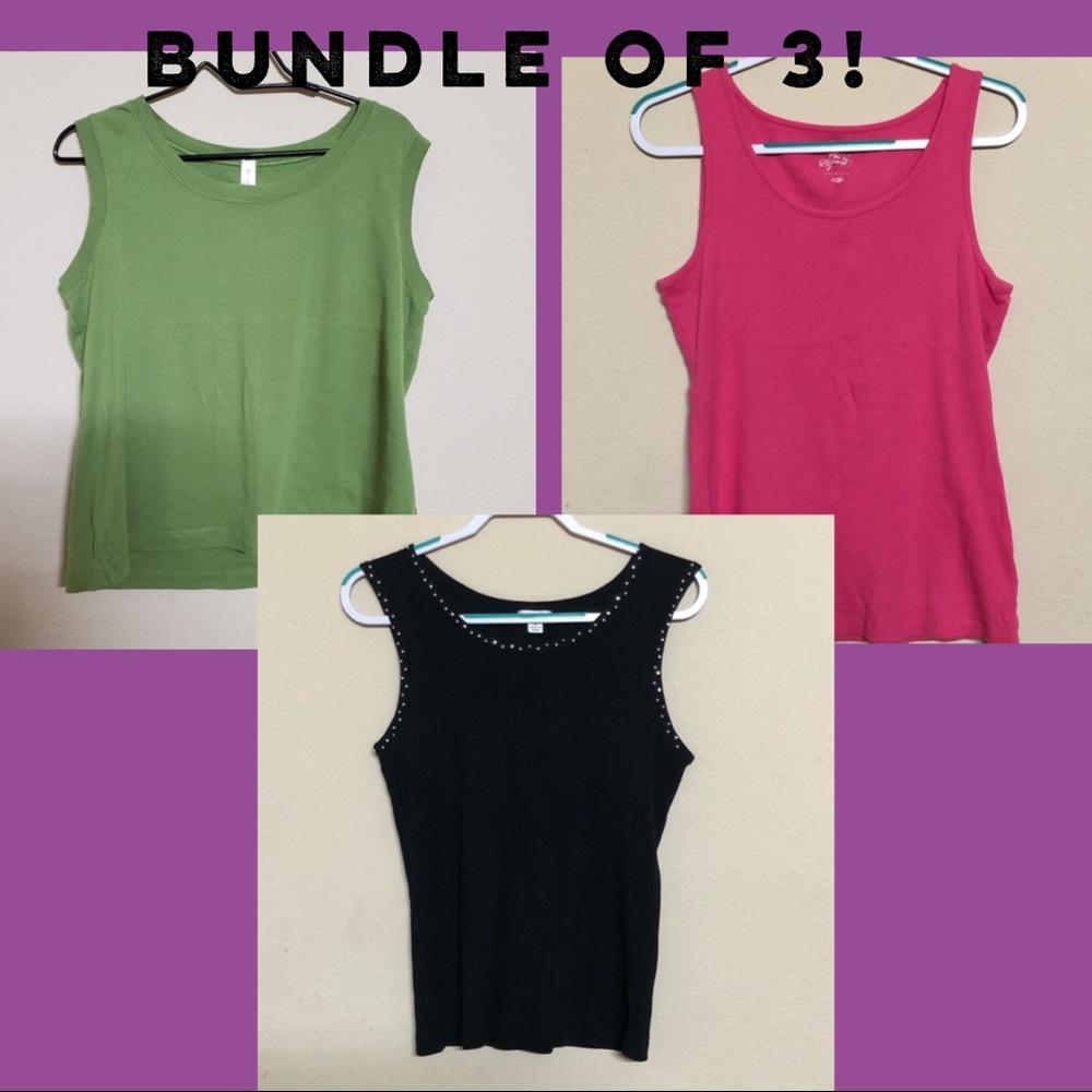 THREE Tank Tops size large